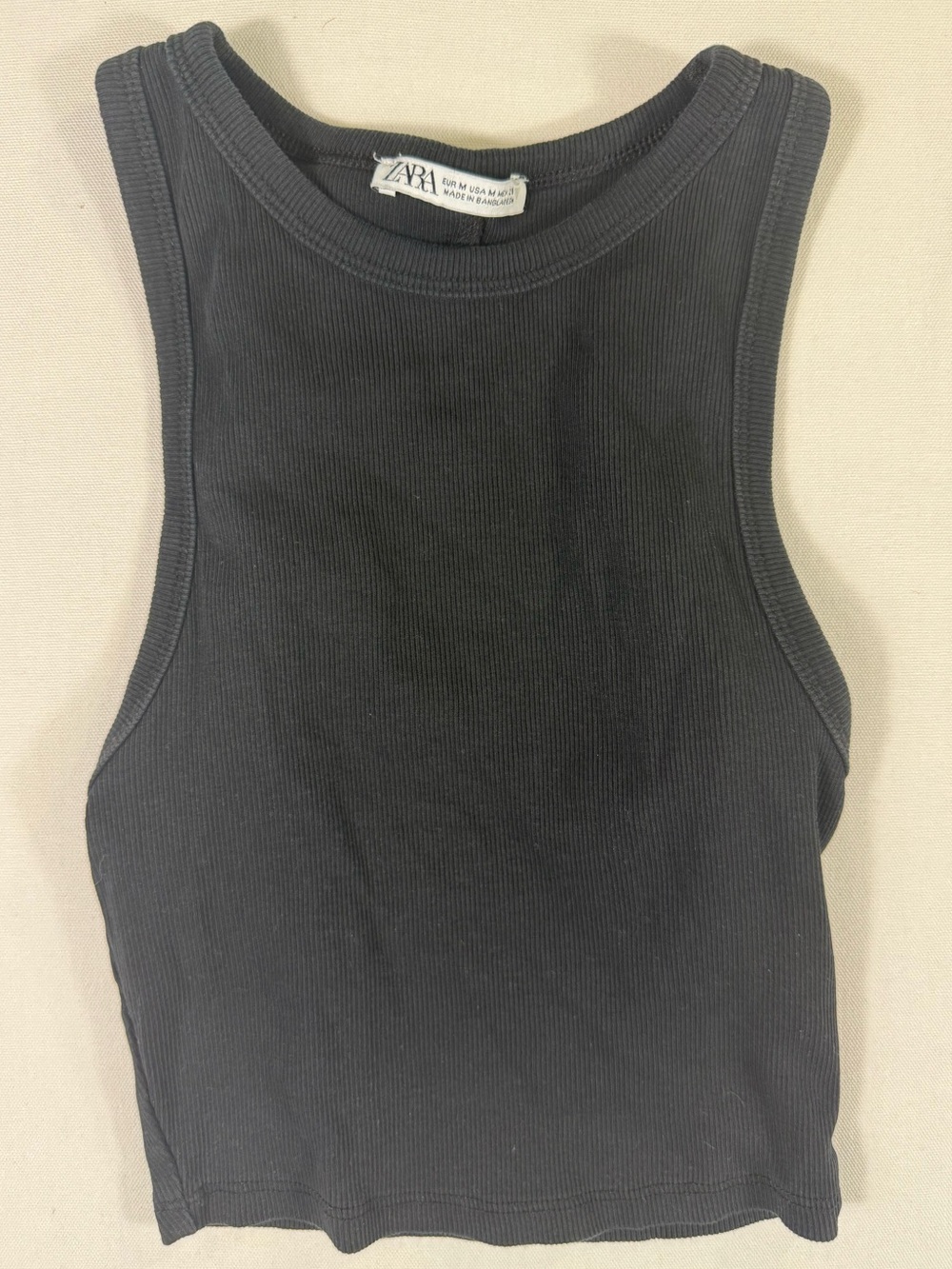 Zara Black Ribbed Tank Top for Kids